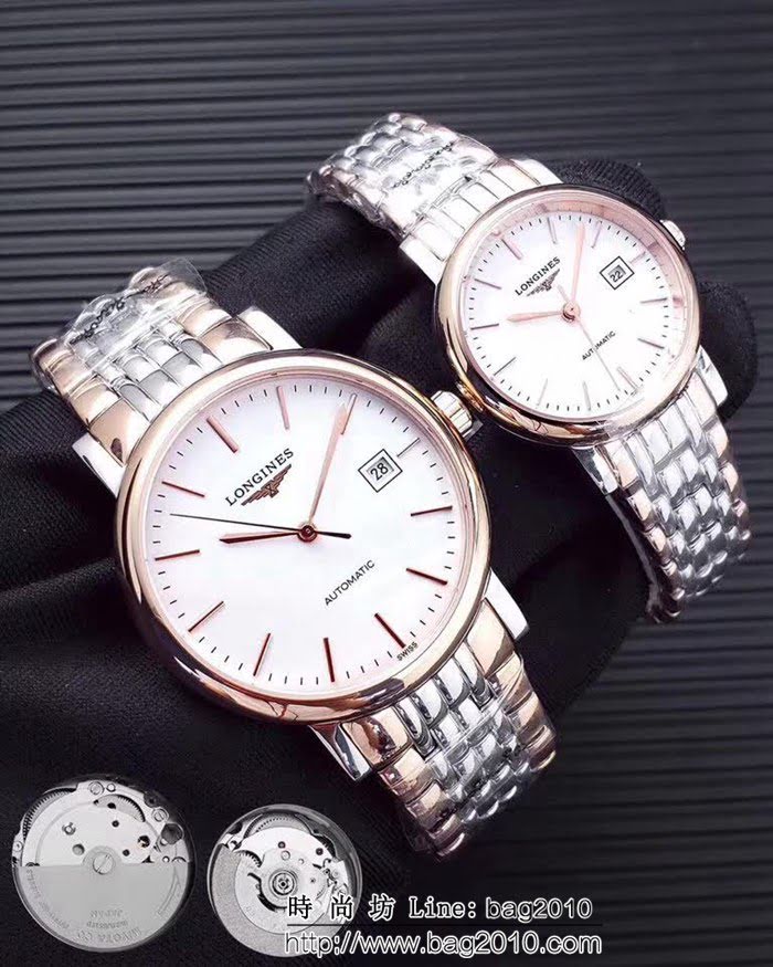 LONGINES浪琴 經典瑰麗 情侶機械對表 WSS1487